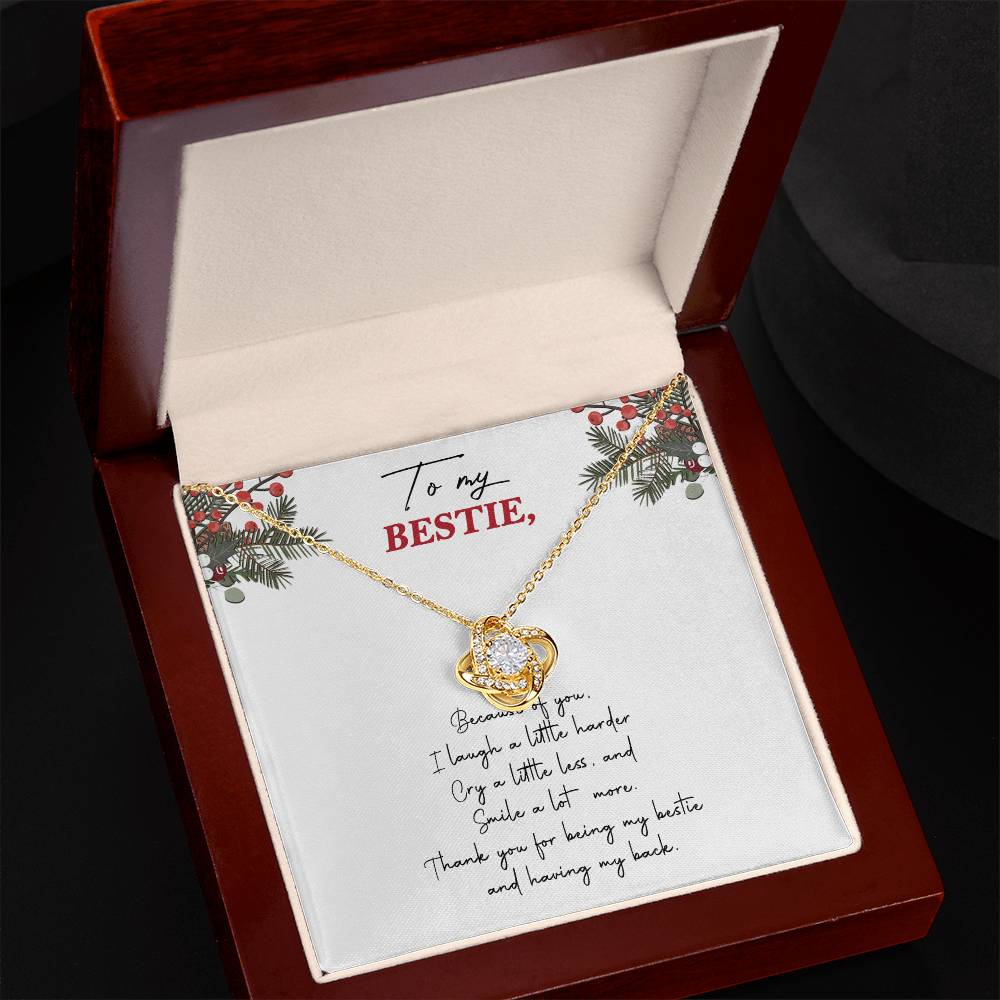 Gifts Necklace For Besties, To My Besties Love Knot Necklace From Friend, Man Because Of You Gift Necklace, Long Distance Best Friend Necklace, Besties Necklace Jewelry Gift For Girls, Her