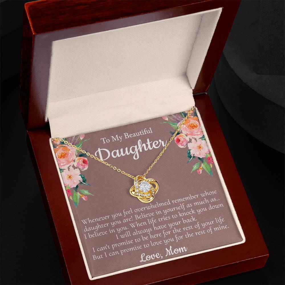 To My Beautiful Daughter Necklace From Mom With Thoughtful Card Box Gift, Necklace for Daughter from Mom Gifts Jewelry for Girls, Her Little Girl Necklace,  Mother To Daughter Gift Necklace
