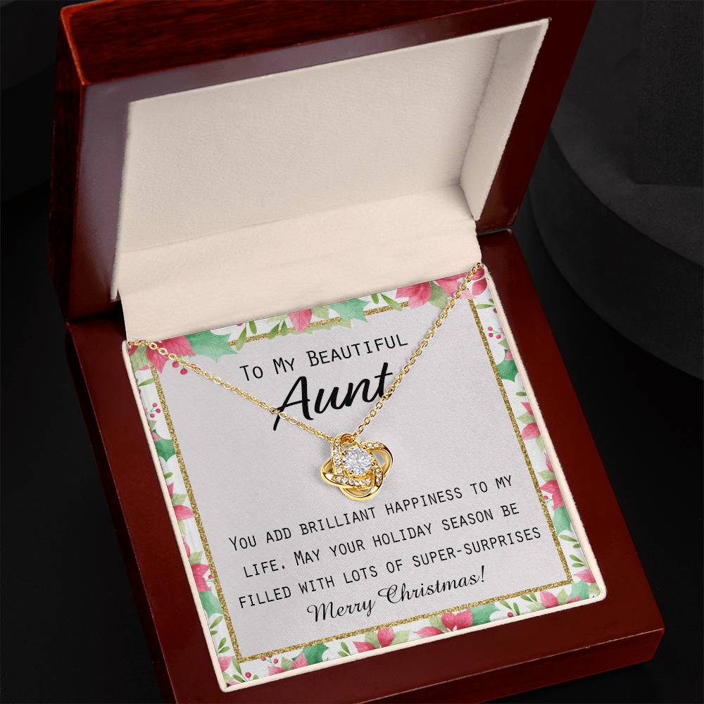 To My Beautiful Aunt Christmas Gift Forever Love Necklace Auntie Jewelry Gift For Girls And Box from Niece or Nephew Merry Christmas Gift for Aunt Jewelry For Girls