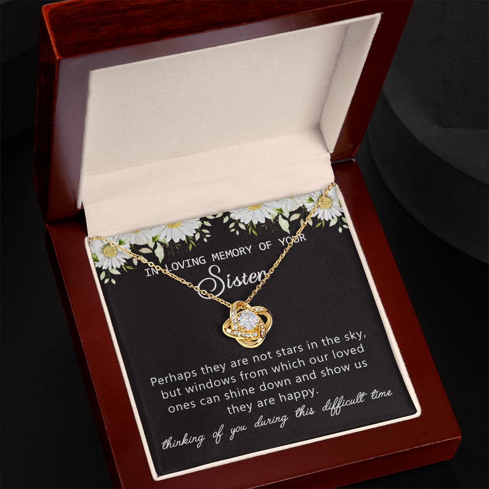 In Loving Memory Of Your Sister Love Knot Necklace, Sympathy Loss Of Sister Pendant, Sympathy Gift Box For Sister, Loss Of Sister Necklace For Sister, Condolence Gifts Pendant, Jewelry for Women