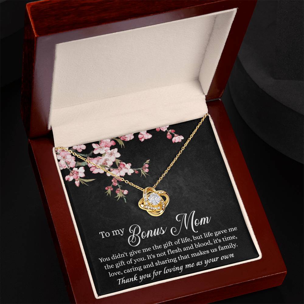 To My Bonus Mom Necklace From Daughter, Bonus Mom Gift Necklace, Mother And Daughter Necklace Gift For Mom, Gift For Mom Necklace, Bonus Mother Gift Necklace Thank You For Loving Jewelry For Women
