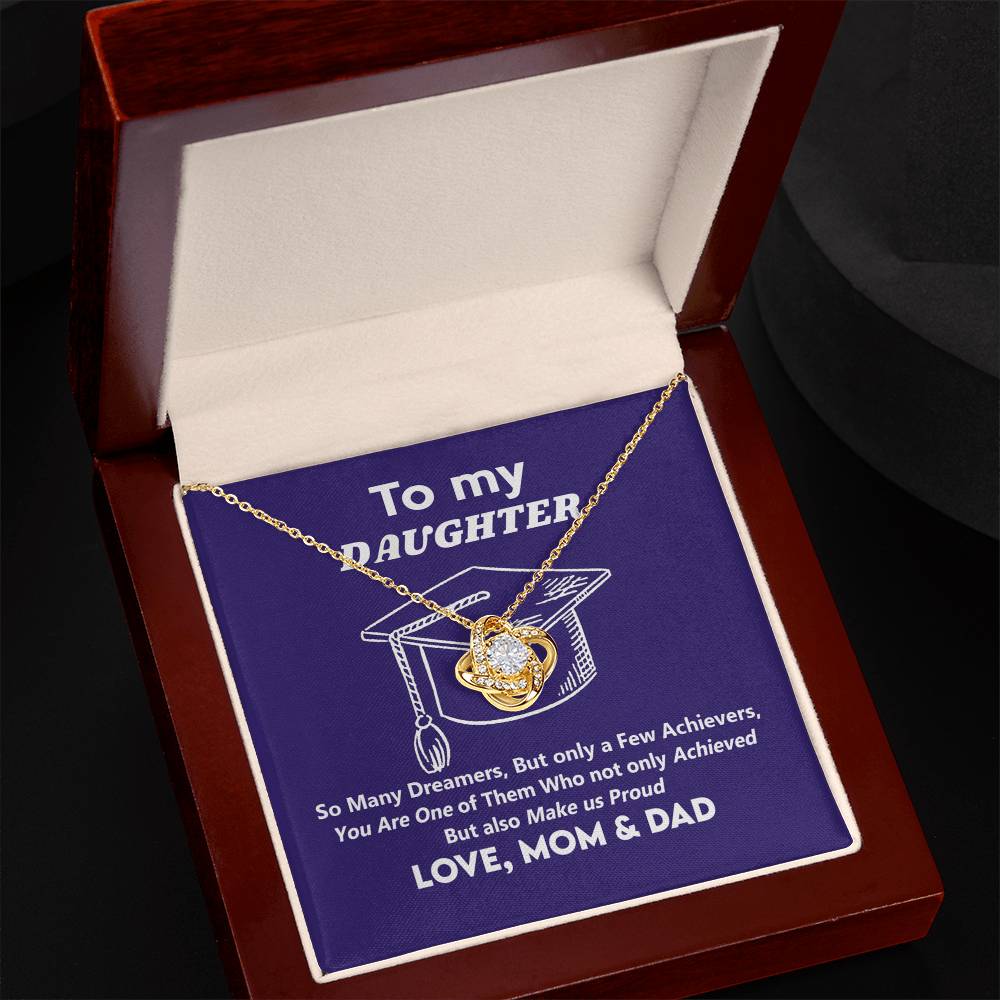 Graduation Gifts Necklace For Daughter, Her - Graduation Gift Necklace From Mom And Dad Jewelry Card For Daughter To My Daughter Necklace From Mom And Dad To Daughter with Message Card and Gift Box