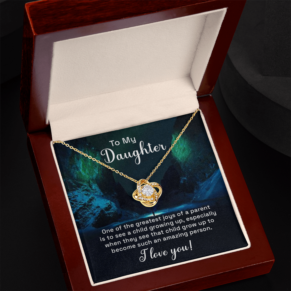 To My Daughter Love Knot Necklace From Parent, Daughter Gift Necklace From Mom, Step Daughter Necklace, Gift Necklace For Stepdaughter, Bonus Daughter Gifts, Step Daughter Gifts Love Knot Necklace