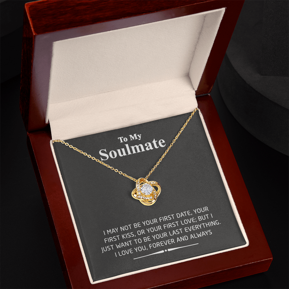 To My Smokin Hot Soulmate Love Knot Necklace - Wife Gifts Necklace From Husband To My Wife Necklace, Gift for Her Romantic, Girlfriend Gifts Message Card and Gift Box For Soulmate Love Knot Pendant