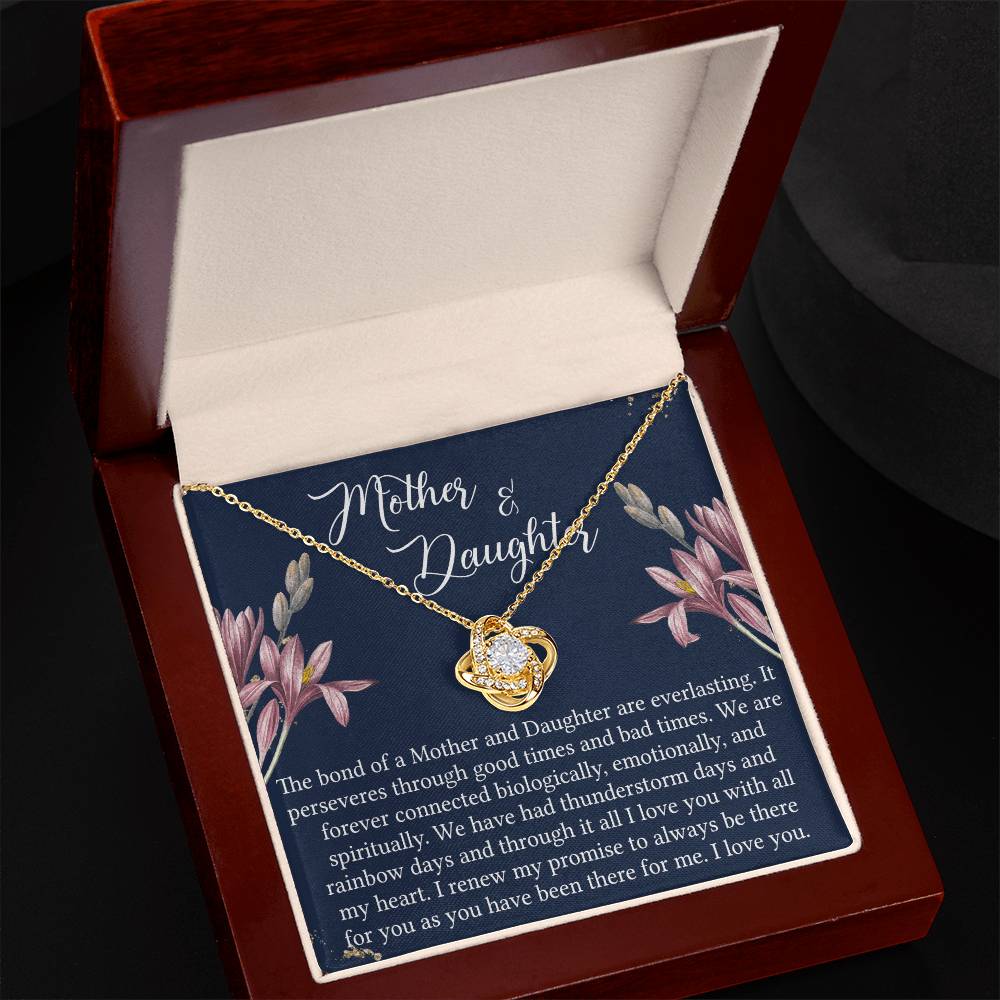 Mother And Daughter Gift Necklace - To My Mother Love Knot Necklace Gift From Daughter, Bond Of A Mother And Daughter Gift Necklace For Mom, Jewelry Gift For Women, Mother, Birthday Gift For Mom