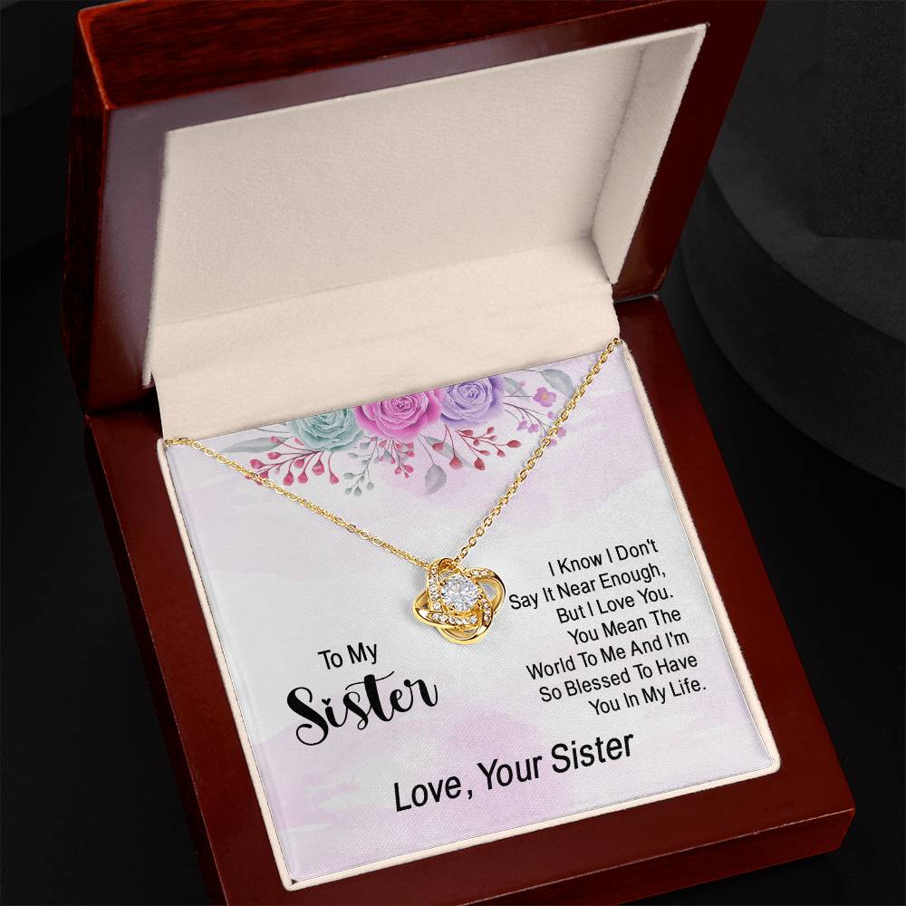 To My Soul Sister Love Knot Necklace, Sisters at Heart, Sister Necklace Gift From Sister Love Knot Pendant, BFF Gift Necklace, Unbiological Sisters Gift Necklace Sister in Law Bonus Sister Necklace