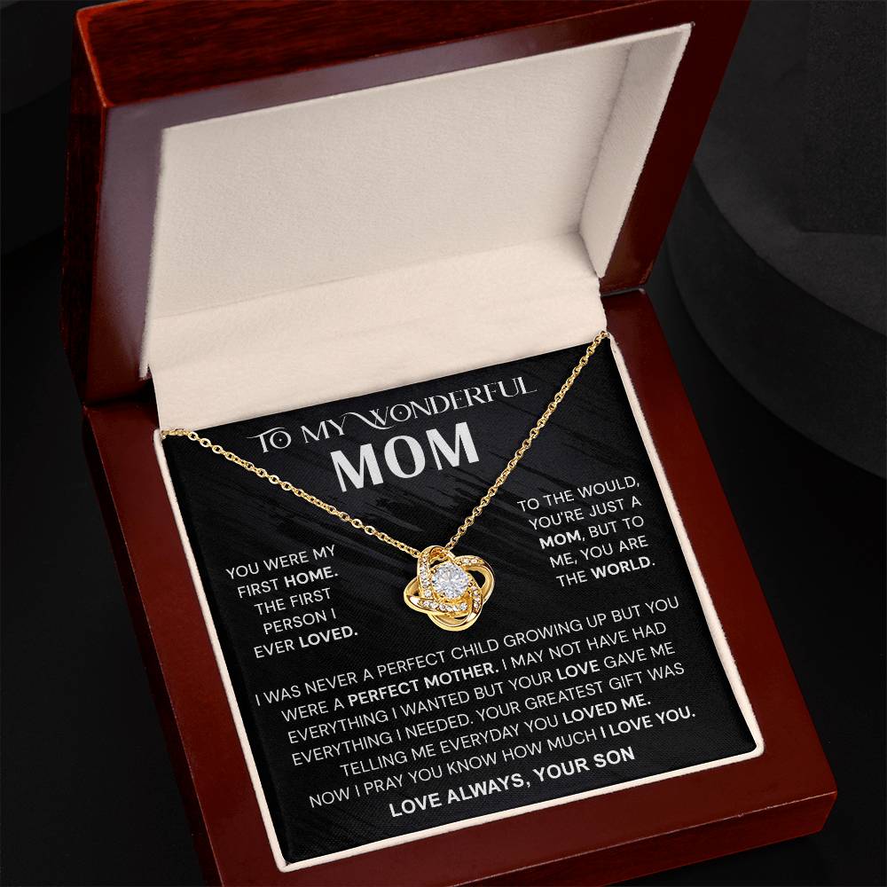 To My Mom Necklace From Son, Mother And Son Necklace Gift For Mom, Jewelry For Women, Wonderful Mom Gift Necklace, Gifts for Women, Birthday Mother's Day Wedding Valentine Christmas Jewelry Gifts