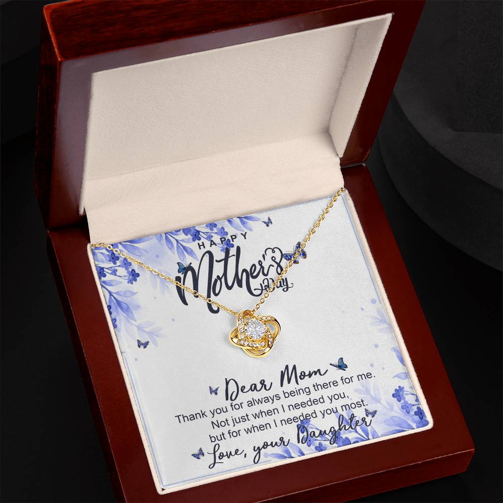 Happy Mother Day Necklace Gift For Mom, Dear Mom Necklace From Daughter, To My Mom Love Knot Necklace Gift On Mothers Day, Anniversary, Christmas Birthday Gifts, Jewelry Gift For Mom, Women