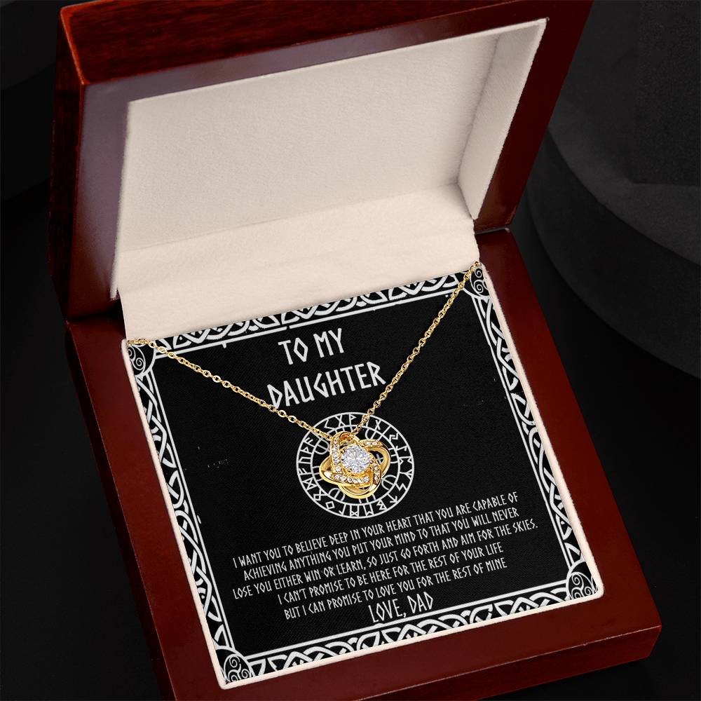 Daughter Viking Gift Necklace, Viking To My Daughter From Dad I Want You To Believe Deep In Your Pendant Necklace Message Card and Gift Box styles Gift On Birthday, Christmas Graduation Gift