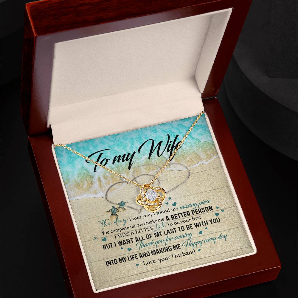 To My Wife Necklace From Husband Happy Every Day Necklace Gift For Wife, Wife Gift Necklace, Husband To Wife Gift Love Knot Pendant Gift From Men Jewelry Gift For Women, Soulmate Gift Pendant