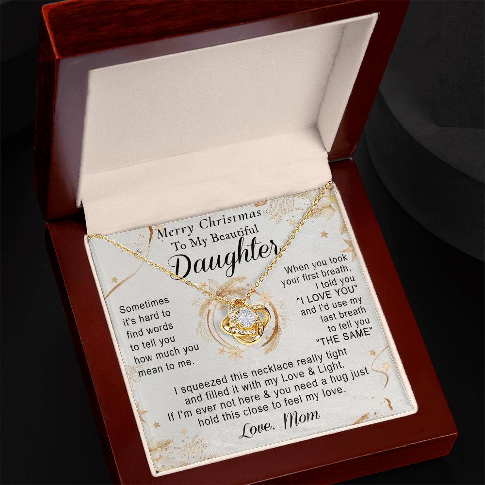 To My Daughter Necklace from Mom, Mother Daughter Jewelry for Daughter Christmas