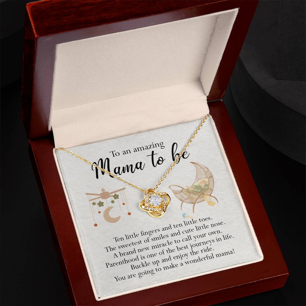 To An Mama To Be Gift Necklace, To An Amazing Mama To Be Love Knot Necklace For New Mom Expecting Mom Mother's Day Gift Idea Necklace For New Mom, Mama To Be Gift Necklace Jewelry Gift for Women