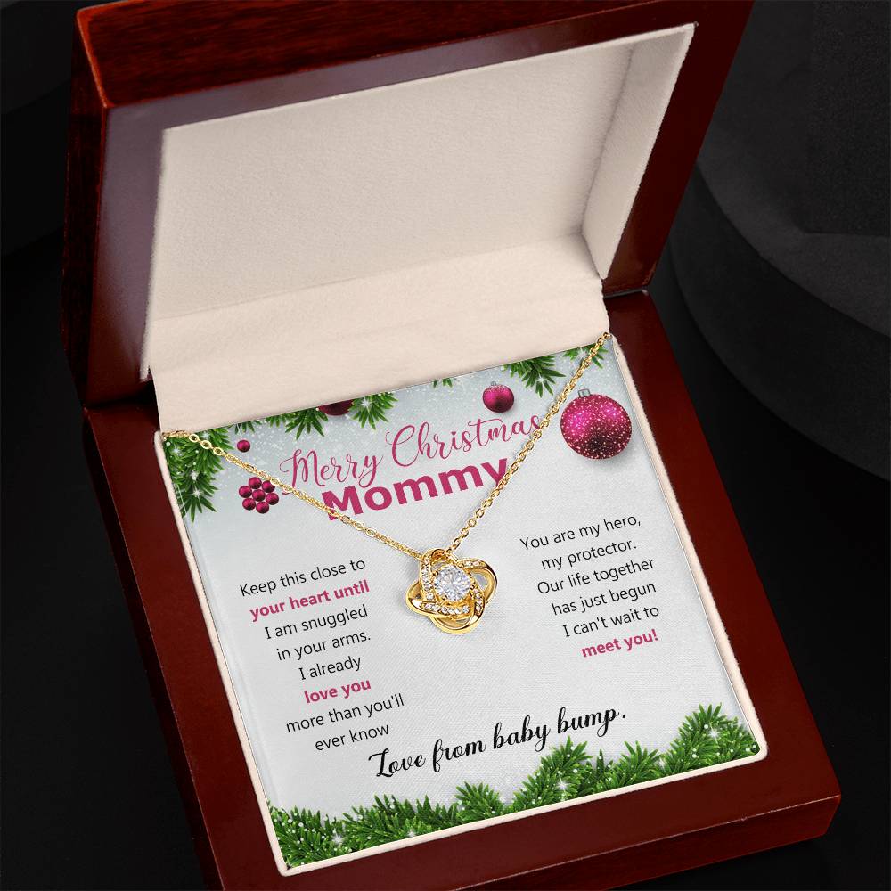 Mommy To Be Merry Christmas Present Necklace From Baby Bump First time mommy