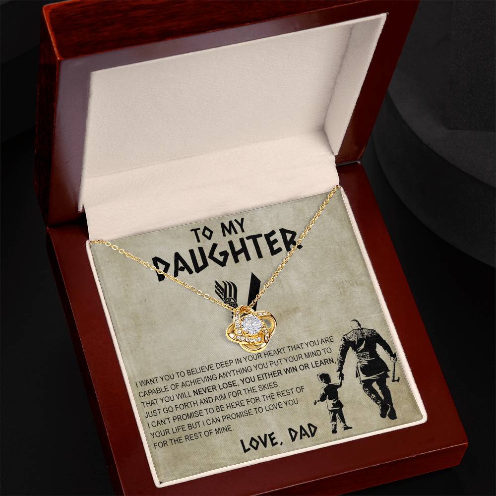 Father To Daughter Gifts Necklace From Dad, Father Daughter Viking Necklace, To My Daughter Necklace From Daddy On Graduation Gift, Birthday, Anniversary, Christmas For Badass Beautiful Girls