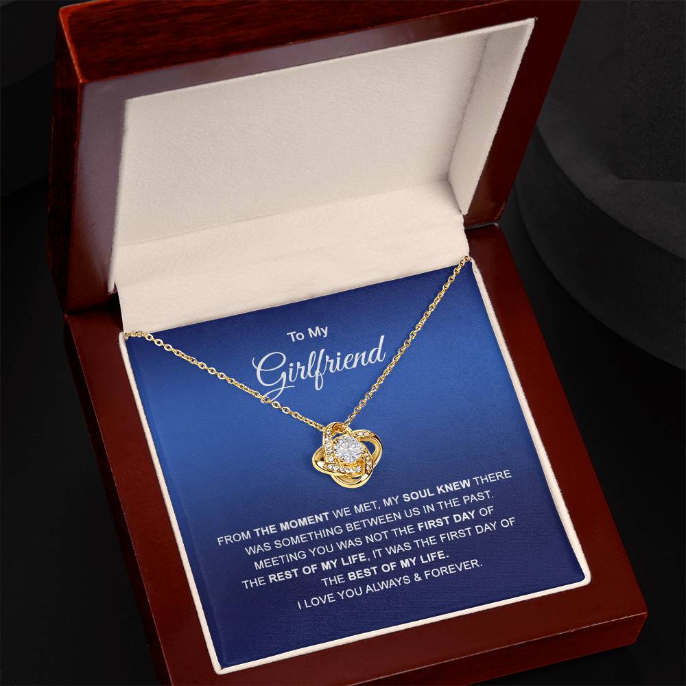 To My Girlfriend Necklace, Valentines Soulmate Gifts, Love Knot Necklace From Boyfriend, Husband, Girlfriend Gift Necklace - Jewelry Gift For Girls, Love Knot Pendant Gift For Girlfriend, Soulmate
