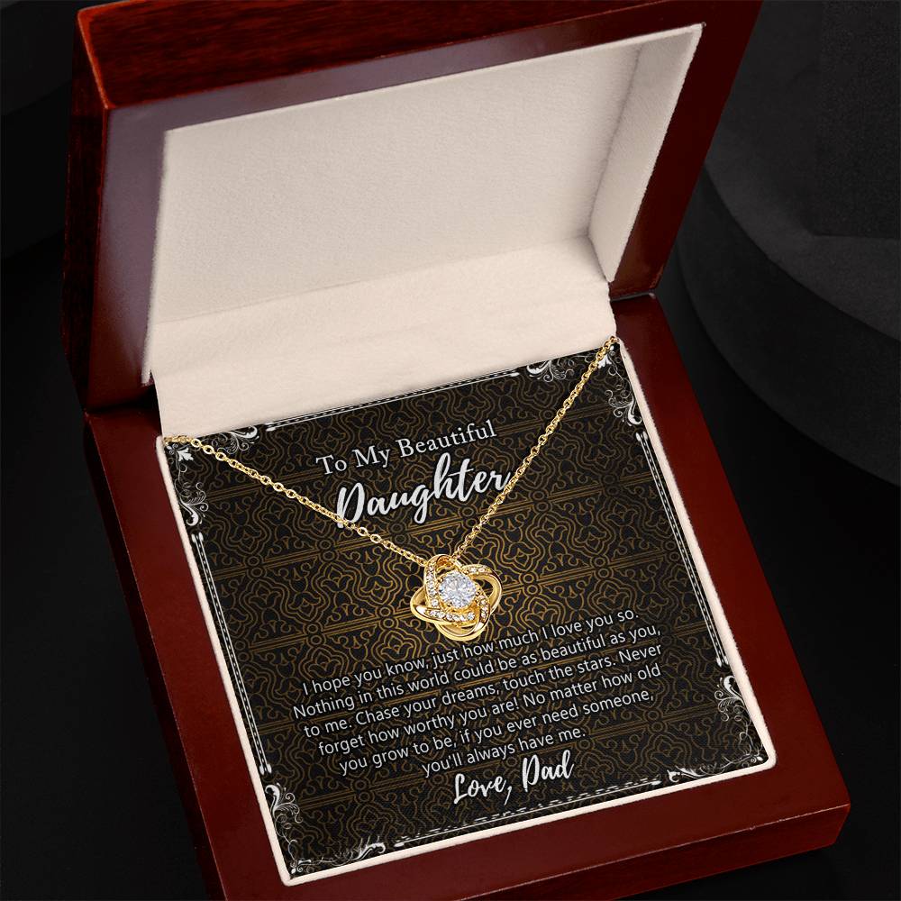 Daughter Gift Necklace, Father To My Beautiful Daughter Necklace From Dad, Jewelry Necklace Meaningful Pendant Personalized Necklace Gifts To Daughter, Father And Daughter Jewelry Gifts