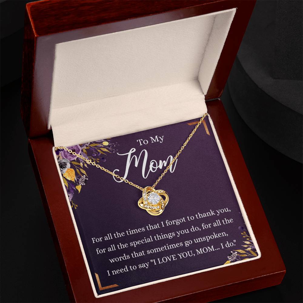 Mother Gift Necklace, To My Mom Love Knot Necklace From Daughter, Mother's Day Necklace Gift, Retriment Anniversary Necklace Gift For Mom, Bonus Mom Present for Mom Necklace Jewelry Gift for Women