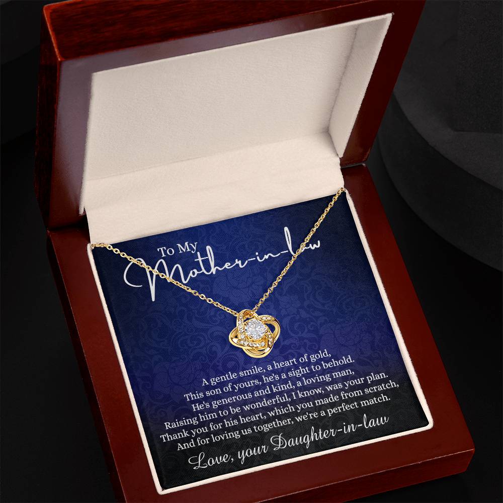 To My Mother in Law Gift Necklace, Mother in Law Love Knot Necklace Gift From Daughter In Law, Jewelry Gift For Women, To My Mother-in-law on Wedding Day Mother's day Necklace Gift Birthday For Mom