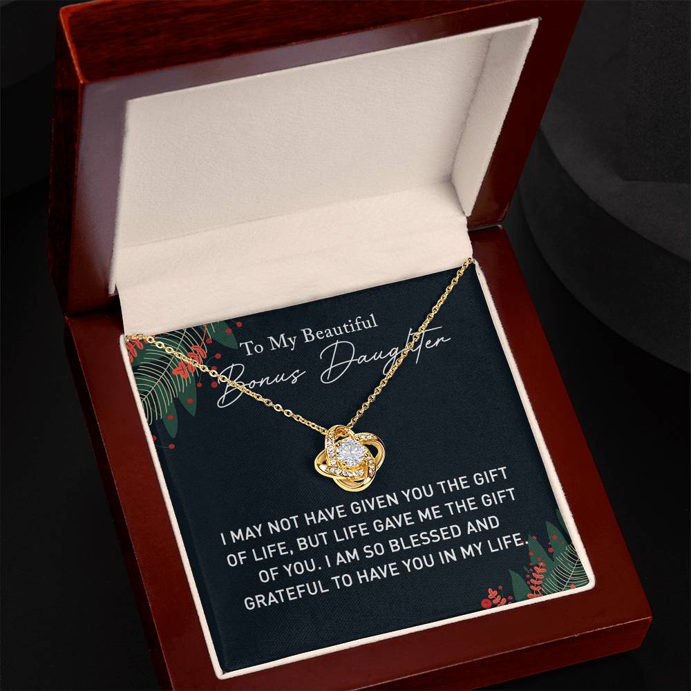 Daughter Gift Necklace, Step Daughter Birthday Gift Pendant Gift For Bonus Daughter, Mother To Bonus Daughter Jewelry Gift For Girls Her, To My Beautiful Badass Daughter Necklace From Mom