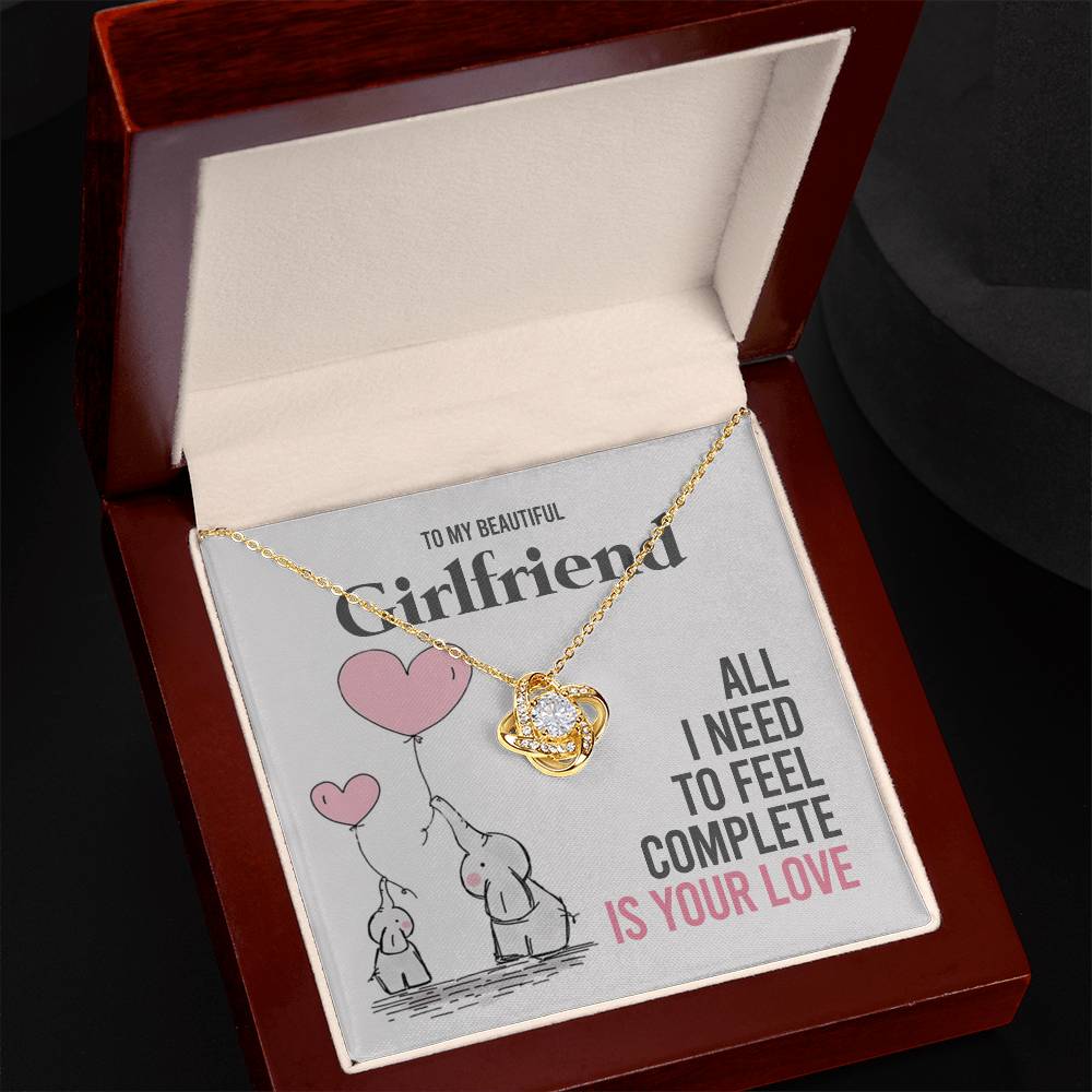 To My Girlfriend Gift Necklace Romantic Girlfriend Birthday Gifts for Girlfriend From Boyfriend, Husband, Girlfriend Gift Necklace - Jewelry Gift For Girls, Love Knot Pendant Gift For Girlfriend