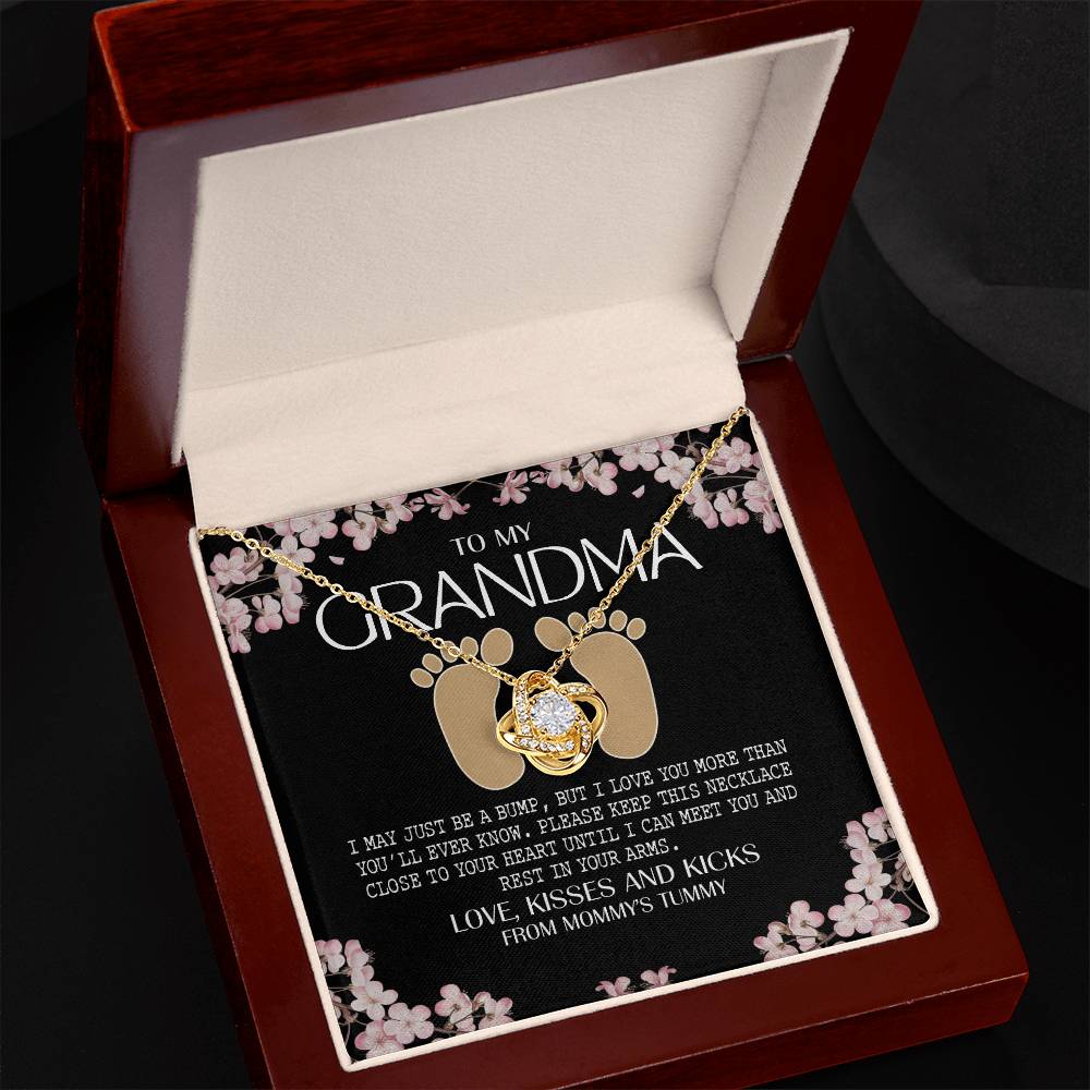 Jewelry Gift for Women, Grandma - To My Grandma Love Knot Necklace From Mommy's Tummy, Grandma And Granddaughter Gift Necklace, This Necklace Close To Your Heart Pendant, My Grandma Gift Necklace