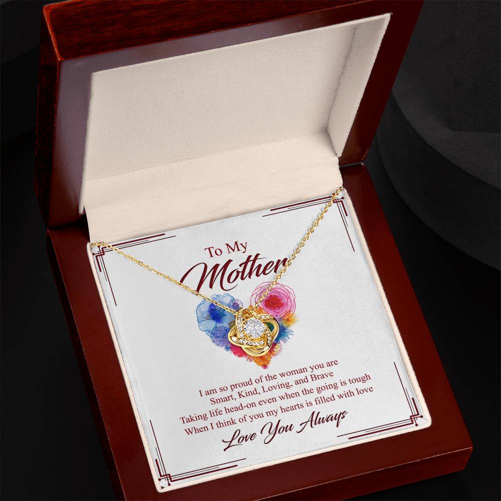 Mother Gift Necklace, To My Mother Love Knot Necklace Gift From Daughter And Mother Love Knot Pendant Gift For Mom Bonus Mom Gift Necklace Love You Always Pendant Gift For Mom Jewelry Gift For Women