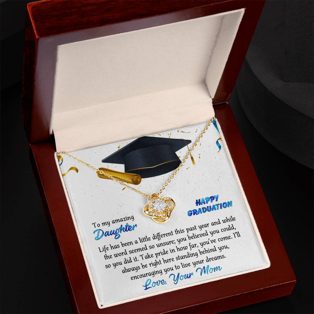 Graduation Gift Necklace for Her, Daughter - To My Daughter Necklace From Mom And Dad To Daughter Necklace, College Graduation Gifts Pendant For Daughter Necklaces High School Graduation Gift