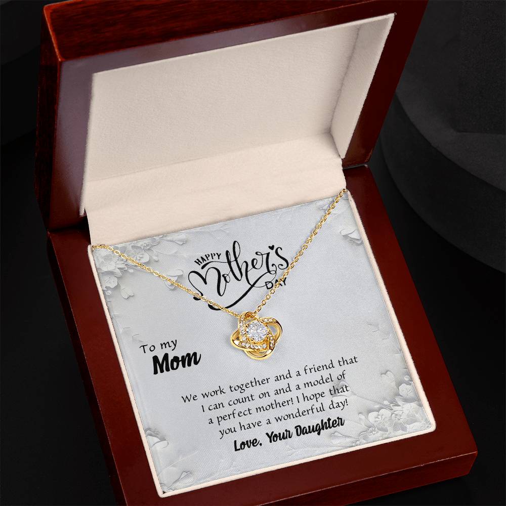 Happy Mother's Day Necklace, To My Mom Love Knot Necklace Gift From Daughter, Mom Your Daughter Necklace, Daughter And Mother Love Knot Pendant Gift For Mom Gift Necklace, Jewelry Gift For Women