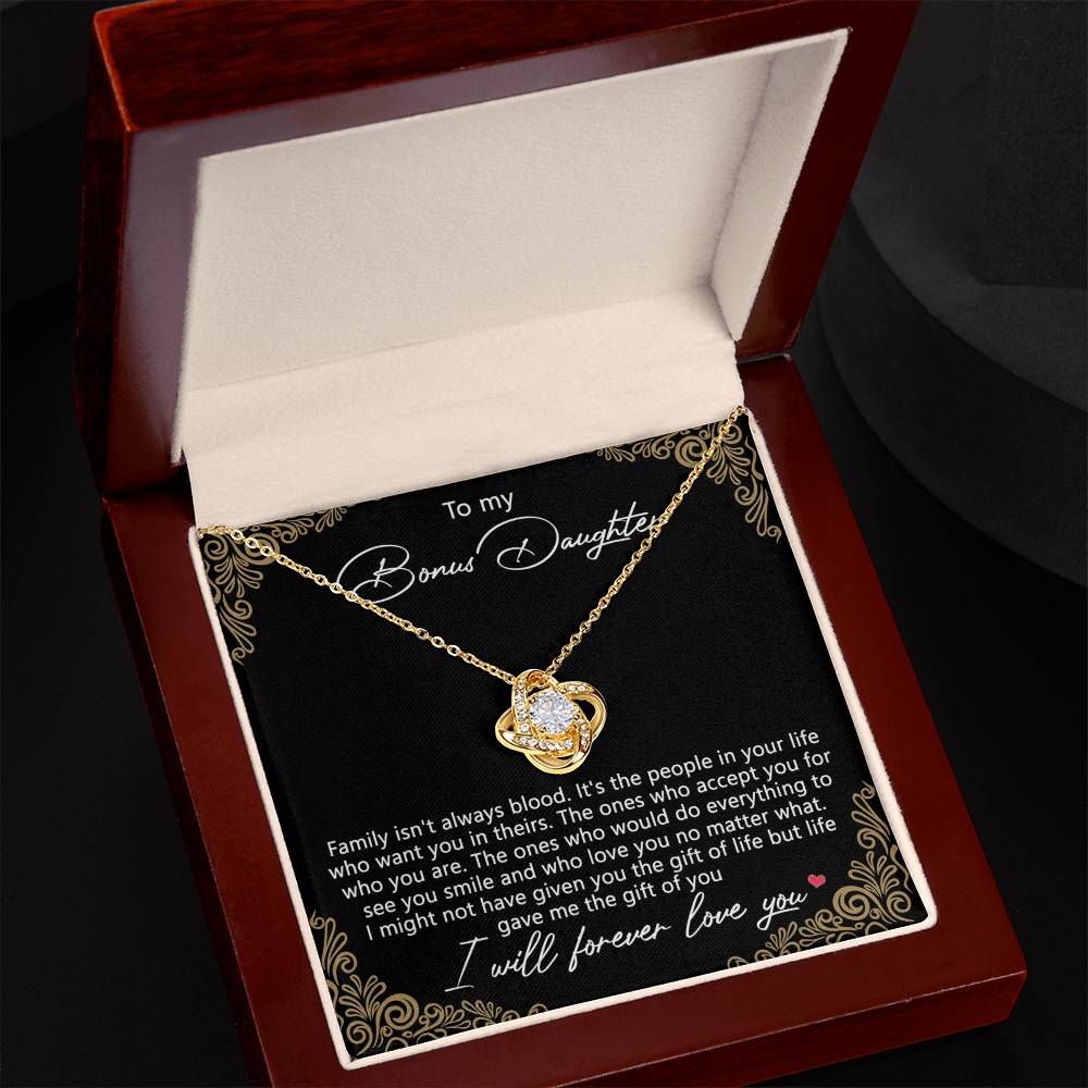 Bonus Daughter Gifts Necklace - To My Bonus Daughter Gifts From Stepmom, Adopted Daughter Necklace, Step Daughter Gifts, To My Daughter Necklace From Mom Jewelry Gift For Girls, Bonus Daughter