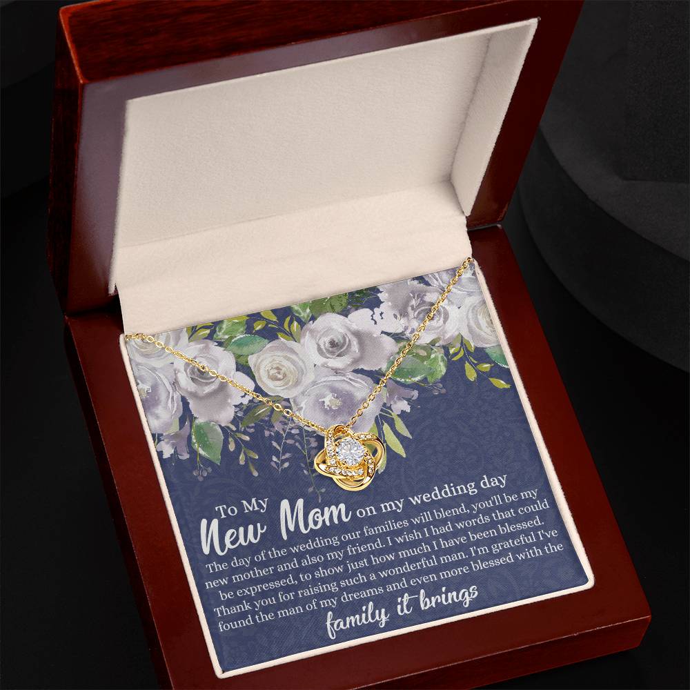 New Mom Necklace - To My New Mom Love Knot Necklace Gift From Daughter, My Wedding Day Necklace Gift For Mom, Wedding Mom Gift Necklace From Daughter, New Mom On My Wedding Day Gift Necklace For Mom