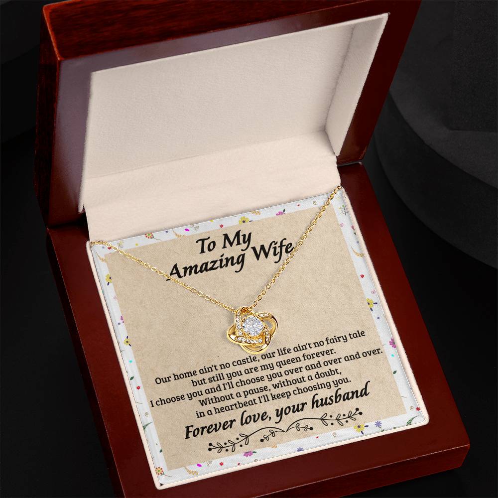To My Wife Necklace From Husband, Amazing Wife Gift Necklace, Husband And Wife Love Knot Necklace - Necklace For Amazing  Wife From Husband, Wife Necklace On Anniversary, Valentine Day, Christmas