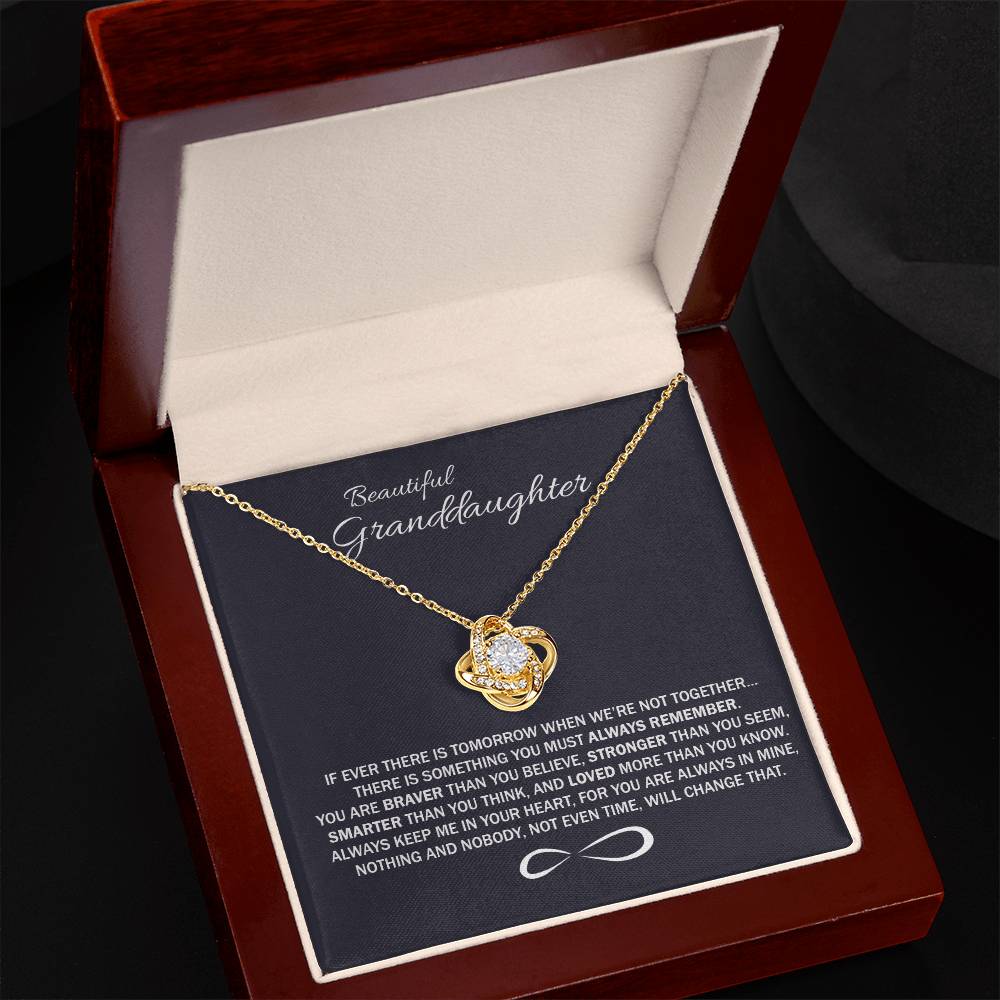 To My Beatiful Granddaughter Love Knot Necklace From Grandma - Granddaughter Gift Necklace, Pendant Keepsake Gifts For Granddaughter, Jewelry Gift For Girls On Birthday, Graduation Gift, Christmas