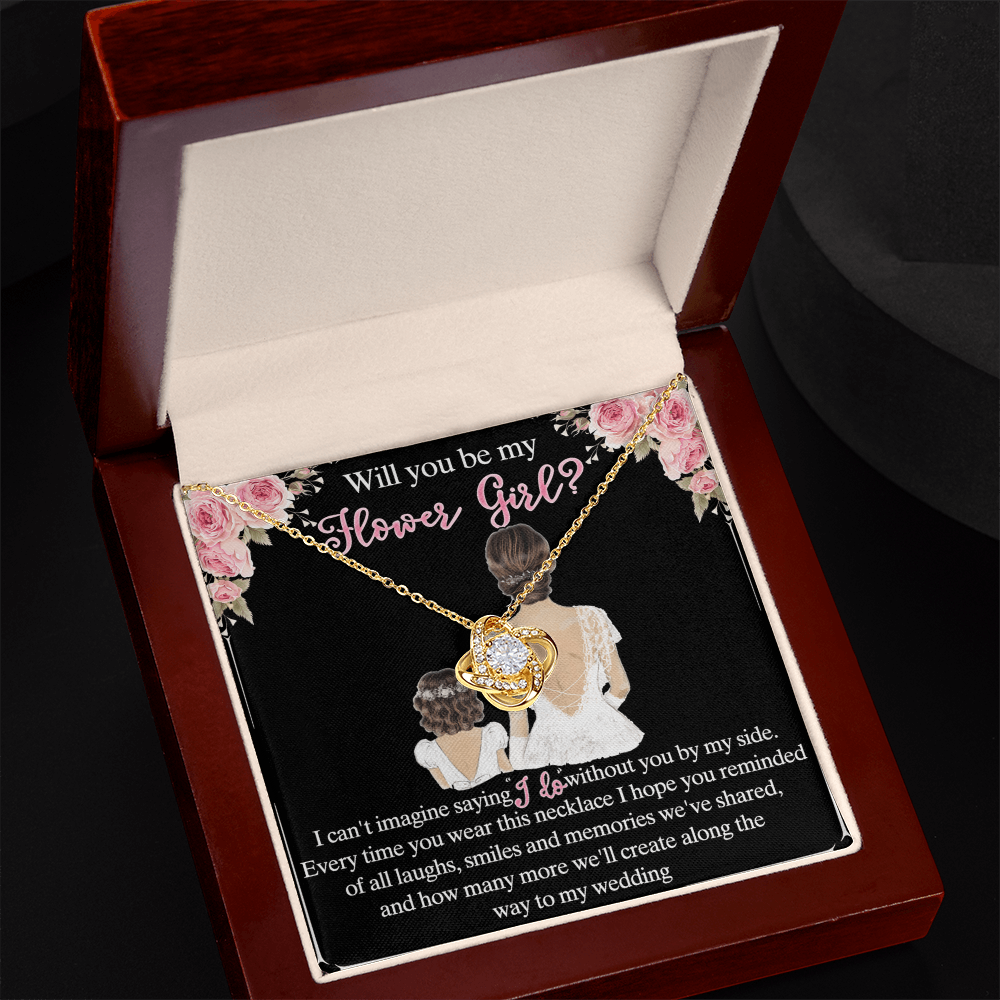 To My Daughter Love Knot Necklace From Mom And Daughter Pendant Gift For Daughter Will You Be My Hower Girl From Mother To Daughter Jewelry Gift For Girls, Daughter On Your Wedding Day Necklace Gift