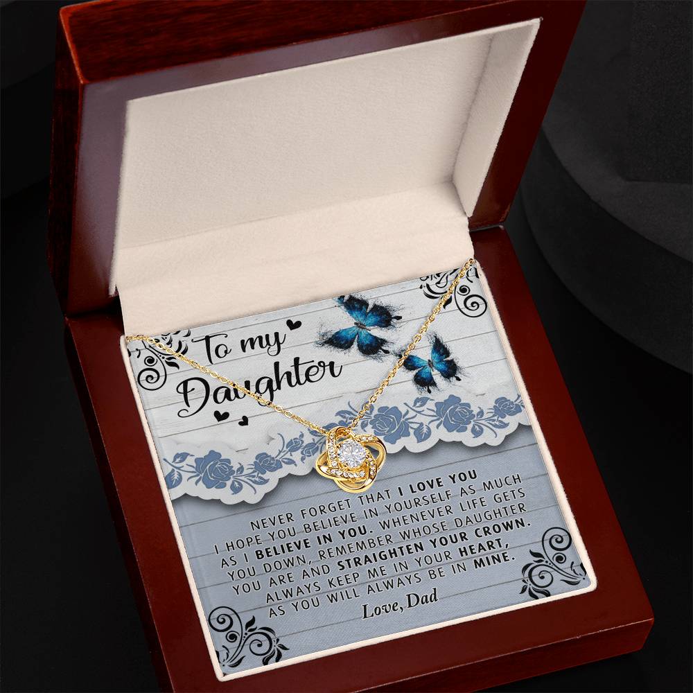 To My Daughter Necklace from Dad Father to Daughter Necklace, Pendant Gift Daughter Wedding Gift Necklace Present Graduation Gift Daughter Birthday Xmas Jewelry Gift For Girls Little Girl Necklace