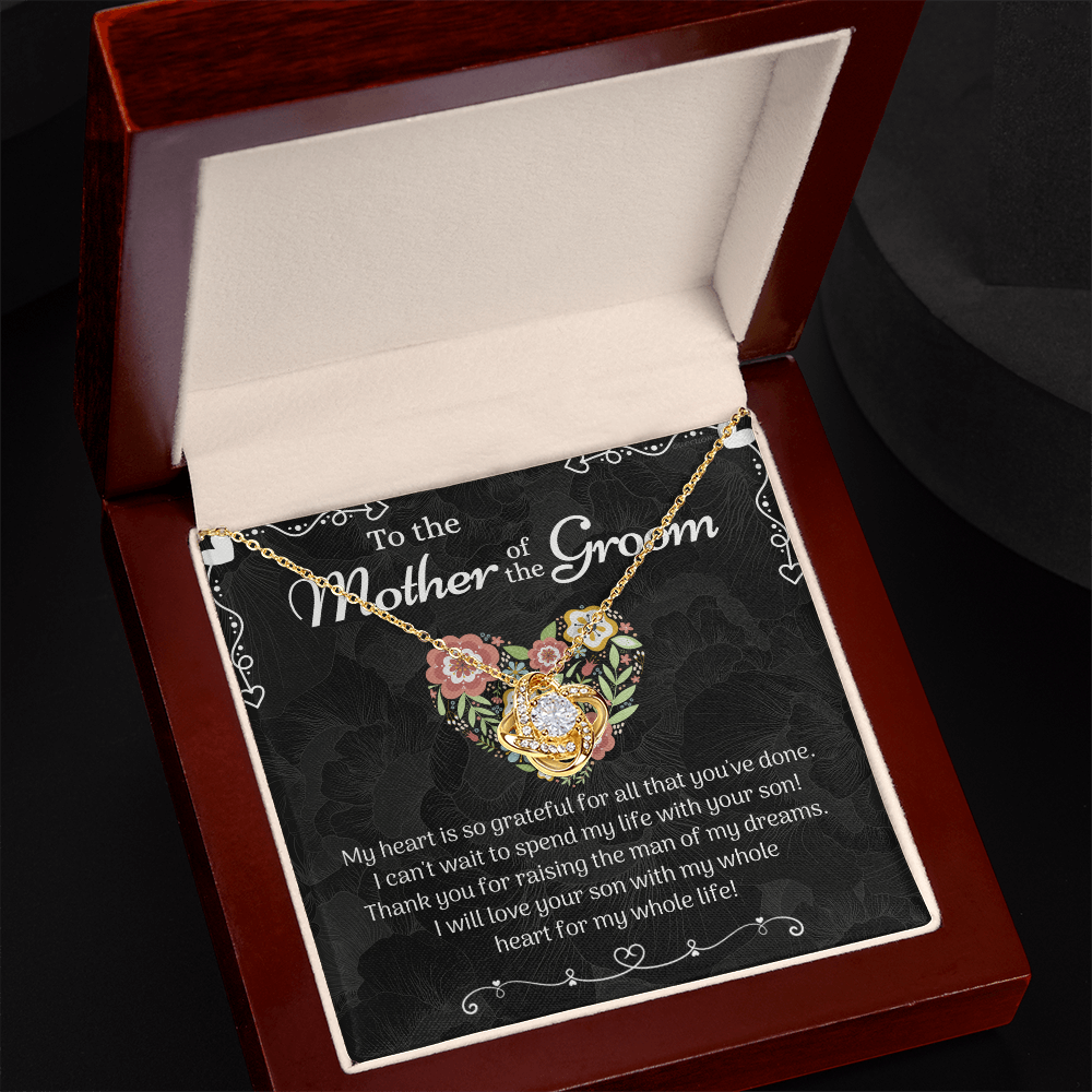 Mother of the Groom Sunflower Necklace from Bride, To The Mother of the Groom Love Knot Necklace From Son Gift For Mom, Mother Of The Groom Gift Necklace, Mom of Groom Gift Jewelry Gift For Women
