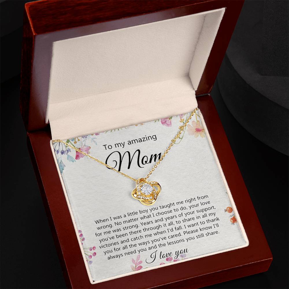 To My Amazing Mom Necklace From Daughter, Son Necklace Gift For Mom, Thank You Mom, Mother Necklace Gift On Mother's Day Birthday Gift, Anniversary, Mom Love Knot Necklace Jewelry Gift For Women