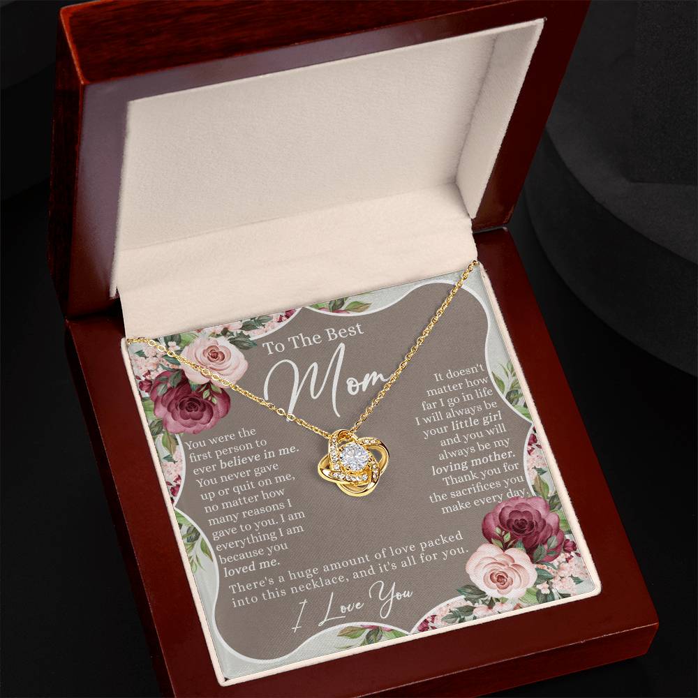To The Best Mom Necklace From Daughter, Mother And Daughter Gift Necklace For Her, Personalized Gift Necklace For Mom, Thank You Mom Necklace Jewelry For Women On Mother's Day, Anniversary