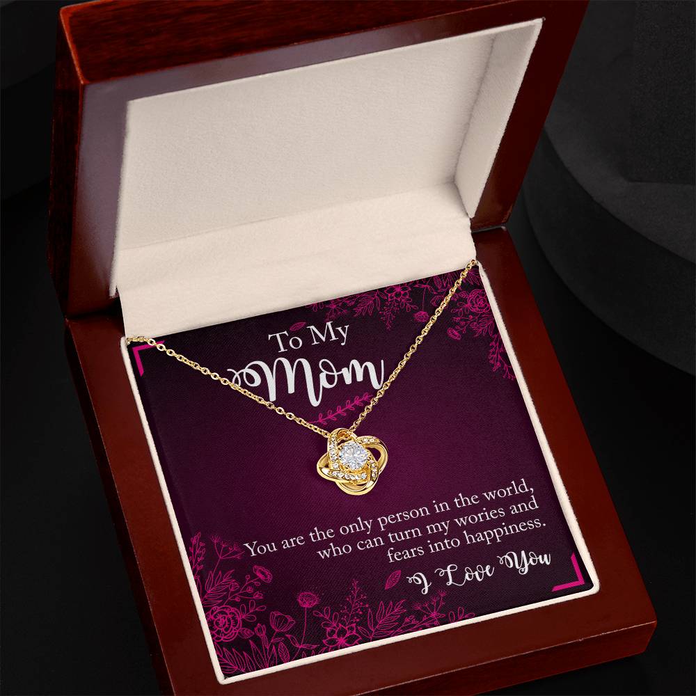 To My Mom Necklace From Daughter, You Are The Only Person Necklace Gift For Mom, Mother And Daughter Love Knot Necklace, Mom Gift Necklace On Birthday Gift, Anniversary Pendant Gift For Mom Jewelry