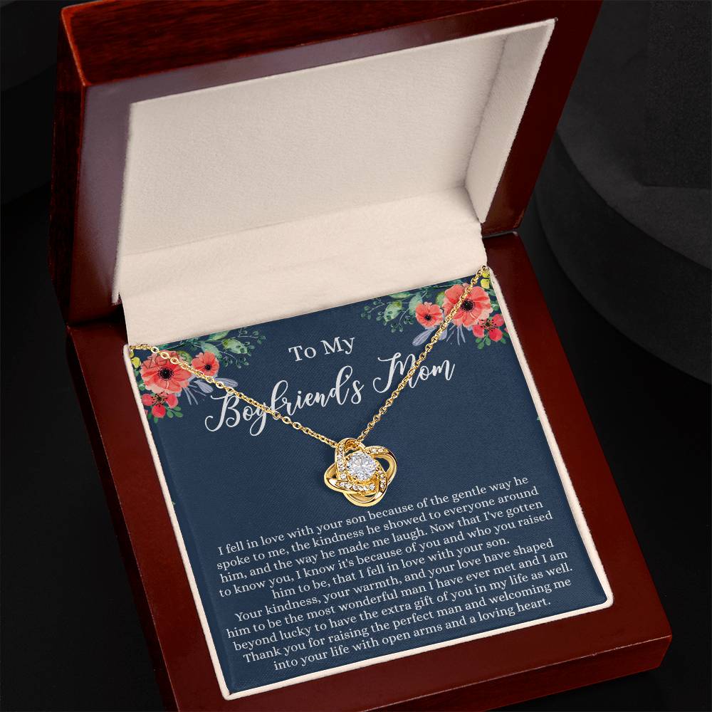Gift For Boyfriend's Mom Necklace, To My Boyfriend's Mom Love Knot Necklace, Gift To My Boyfriend's Mom Necklace For Mothers Day Birthday Gift Christmas Retirement Jewelry For Women Girlfriend's