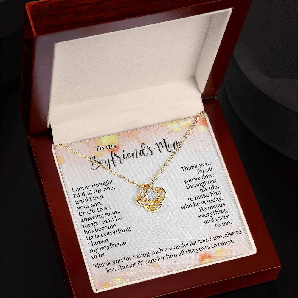To My Boyfriends Mom Necklace From Girlfriend, Mother's Day Necklace Gift for Bf Mom, Presents for Mom Necklace for Women, Boyfriend's Mom Gift Necklace On Birthday Gift Anniversary, Christmas