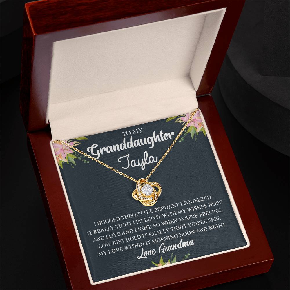 Personalized Gift Necklace For Granddaughter - To My Granddaughter Love Knot Necklace Gift From Grandma To Granddaughter On Birthday Gift Graduation Gift, Christmas Necklace This Little Pendant
