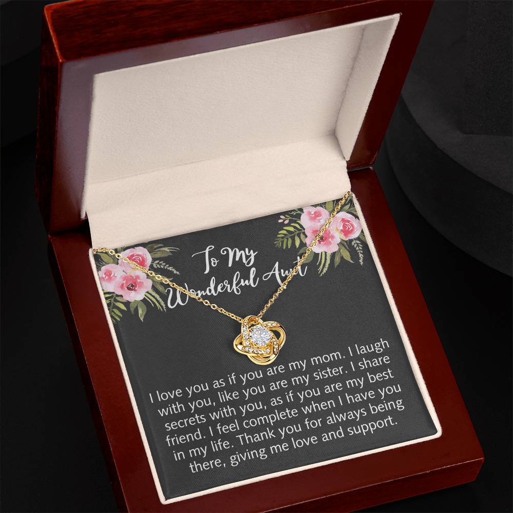 To My Wonderful Aunt Love Knot Necklace Gift From Niece Aunt Gifts Necklace for Auntie Gifts Jewelry for Aunt Birthday Gifts Best Aunt Ever Aunt Necklace from Niece Aunt and Niece Necklace
