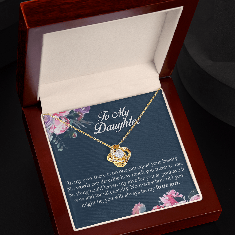 To My Daughter Love Knot Necklace From Mom, Mother And Daughter Pendant Gifts Necklace, To Daughter Pendant Gift From Mom, Little Girl Necklace Gift From Mother, Daughter Mom Jewelry Gift For Girls