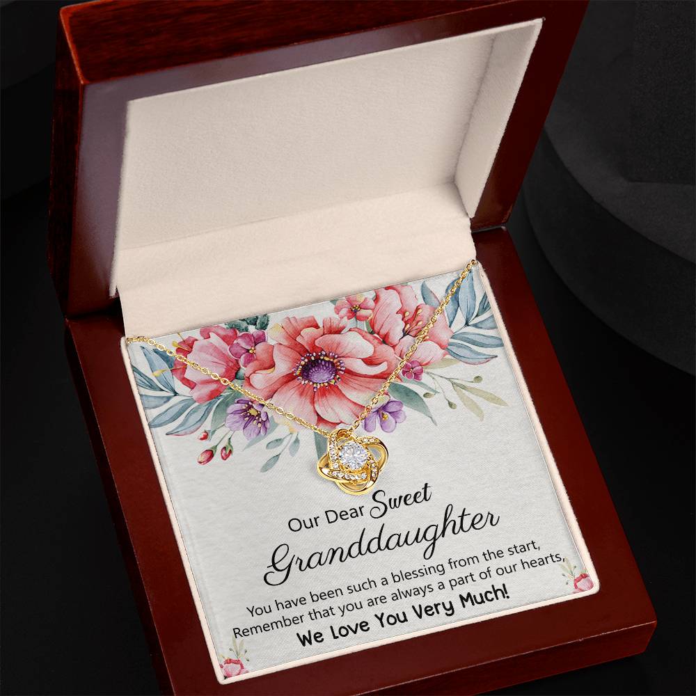 To Our Granddaughter Necklace from Grandma Grandpa, Love Knot Necklace Gift for Granddaughter, Necklace For Her, for Granddaughter Jewelry Gift For Girls On Birthday, Graduation Gift, Christmas