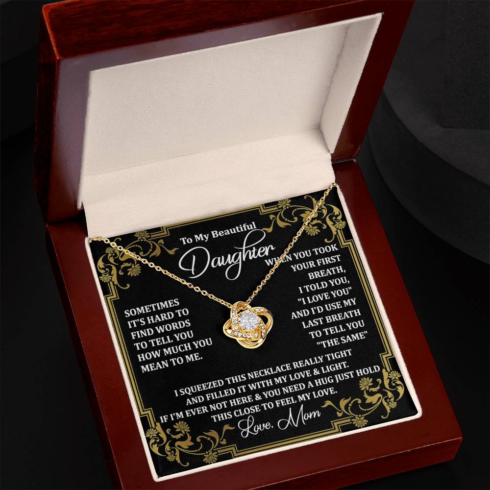 Personalized Gift Necklace For Daughter, Message Card Jewelry, Handmade Necklace  For Daughter Message Card & Box, To My Beautiful Daughter Necklace From Mom Gift Pendant Mother And Daughter Gift