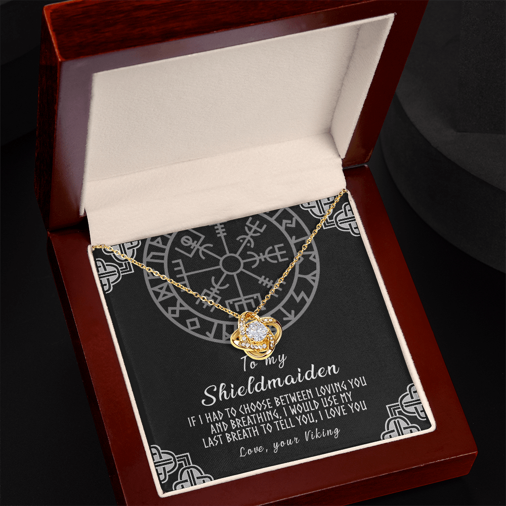 Personalized Gift Necklace, To My Shieldmaiden Necklace From Viking, Jewelry Gift For Women, Wife Gift Necklace Girlfriend Pendant Gift On Christmas, Valentine Day, Anniversary Customized Card Gift