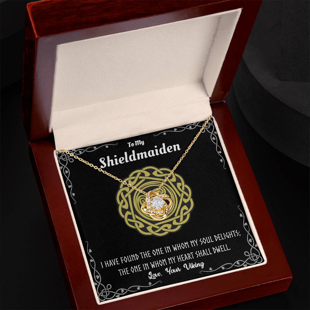 Shieldmaiden Necklace From Your Viking, Love Knot Pendant Gift From Wife, Fiancee, The Love Knot Necklace To My Shieldmaiden Gift - Love, Your Viking, Wife Gift, Anniversary For Girlfriend