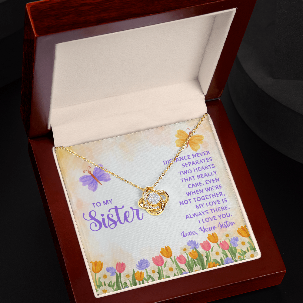 Personalized Jewelry Gift Necklace - To My Sister Love Knot Necklace From Sister, Brother, Sister Gift Necklace On Wedding Gift from Bride, Sister the Bride Necklace, Thank you Gift Pendant Sister