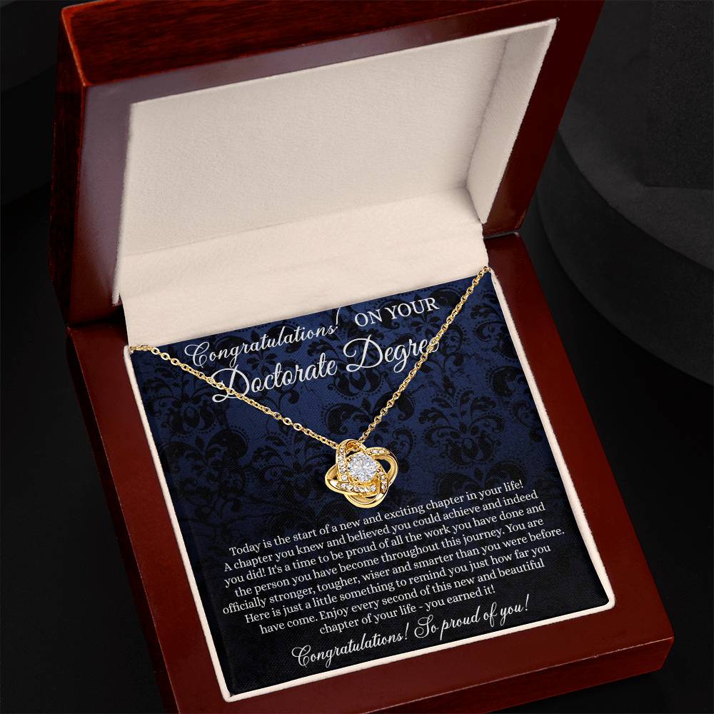 Doctorate Degree Graduation Gift Necklace Graduating Class of 2026 Necklace, Doctoral Degree Necklace Gift On PhD Graduation Gift Graduate New Doctorate Knot Pendant, Graduation Necklace Gift for Her
