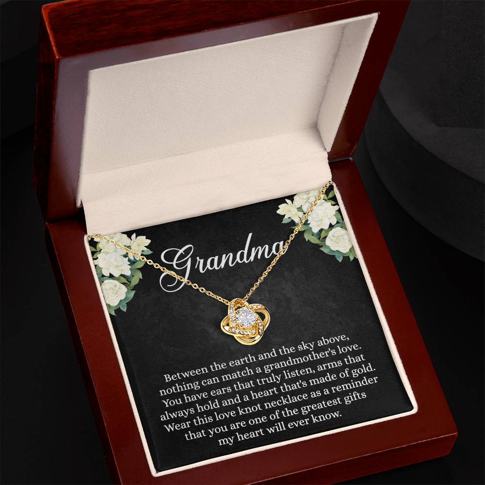 To My Grandma Gift Necklace, Mother's Day Necklace, Grandma Love Knot Necklace, Gift Jewelry For Women, Grandmother Gift Necklace, Nana Gift From Grandchildren, This Love Knot Necklace As A Reminder